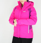 Womens Jack Wolfskin 3 In 1 Asian Fit 5004941 Pink Passion Zip Up Hiking Jacket
